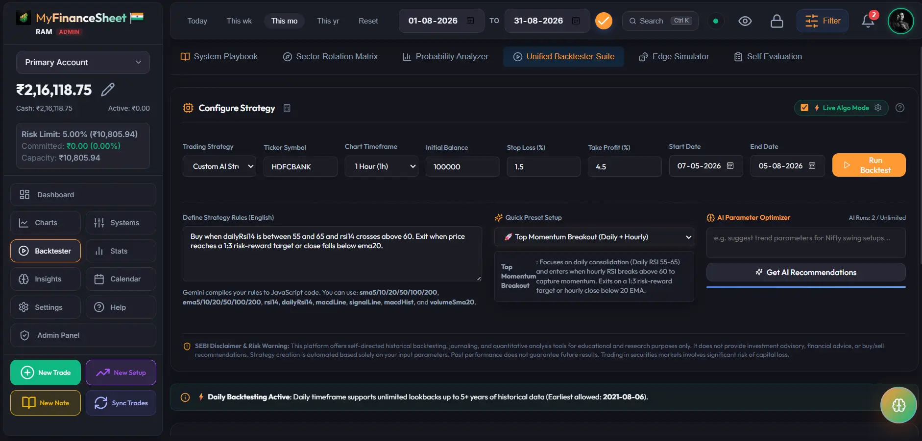 Unified Backtester Suite